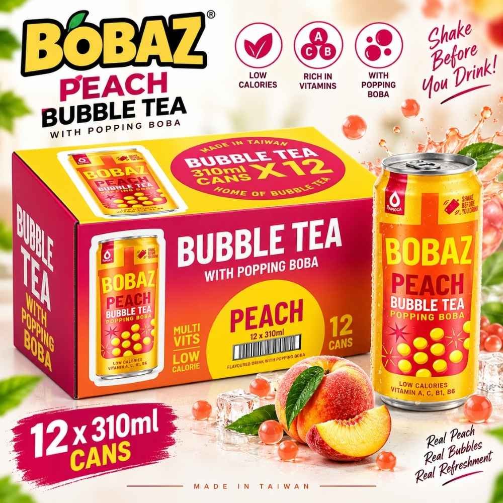 Bobaz Peach Bubble Tea0