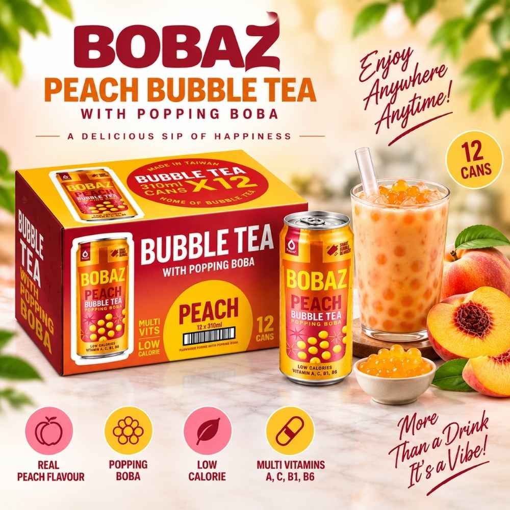 Bobaz Peach Bubble Tea2
