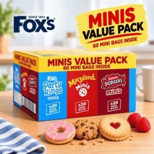 Fox’s Minis Value Pack – 60 Mini Bags | Party Rings, Maryland & Jammie Dodgers