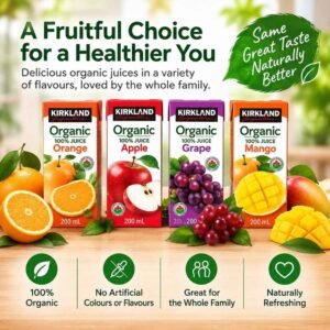 Kirkland Signature Organic Juice 40 x 200ml Assorted Fruit Flavours Apple Berry Mango