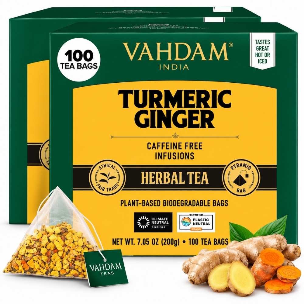 Vahdam Turmeric Ginger Herbal Tea