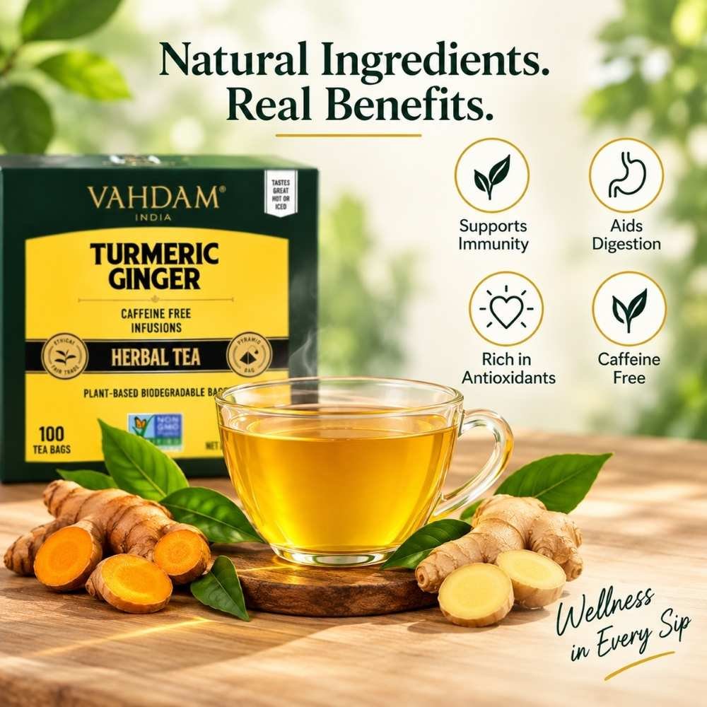Vahdam Turmeric Ginger Herbal Tea2