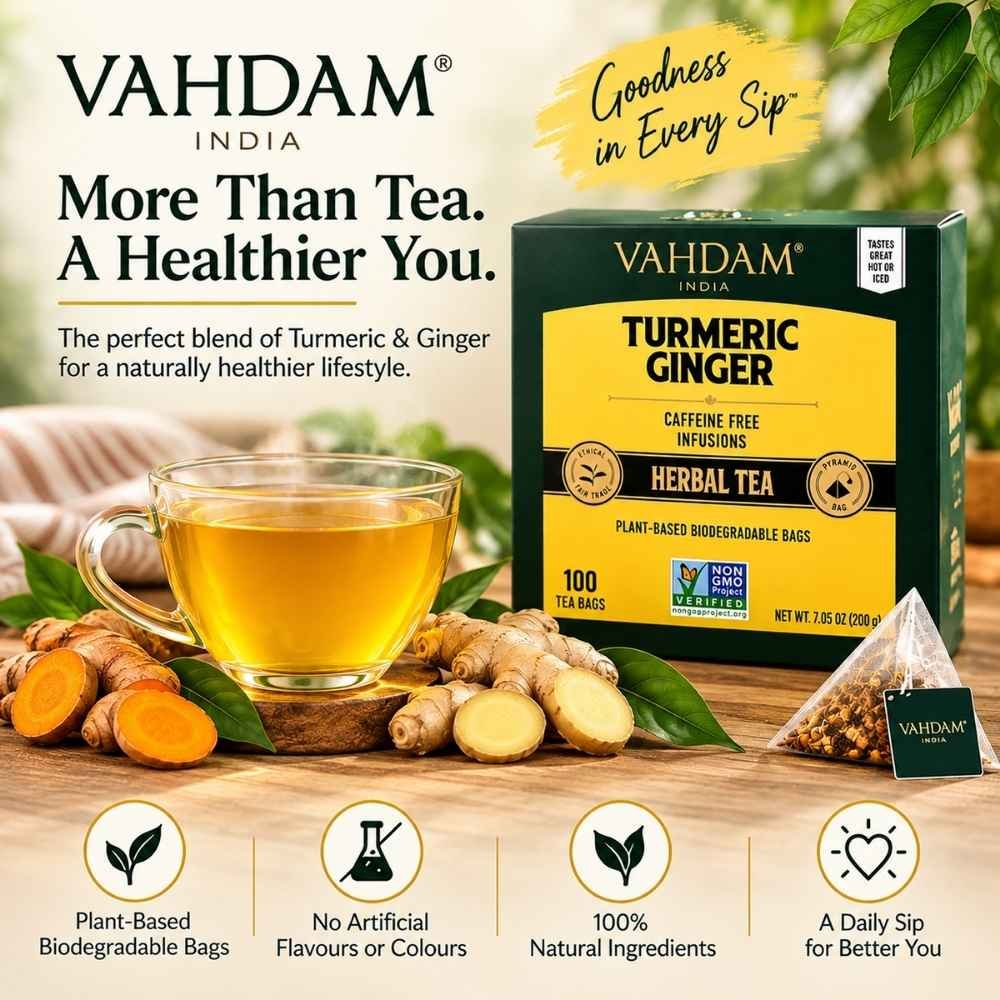 Vahdam Turmeric Ginger Herbal Tea3