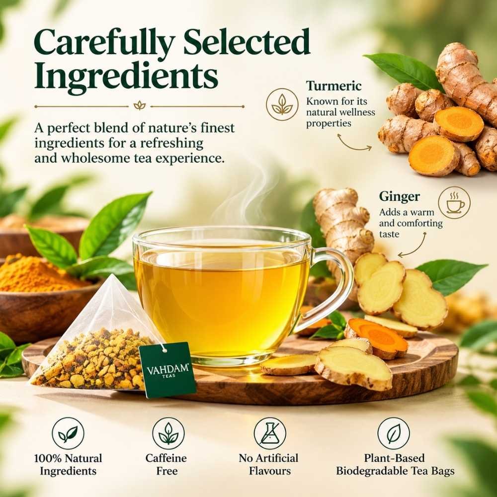 Vahdam Turmeric Ginger Herbal Tea4