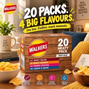 Walkers Meaty Variety Crisps 20 Pack 4 Flavours